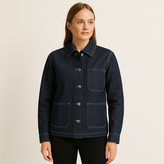 Indigo Denim-Jacke im Workwear-Stil